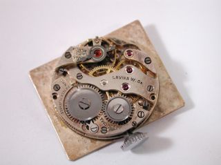 Mens Large 1920s Silver Rectagular Lavina Wristwatch