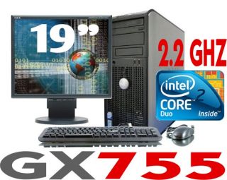 PC Desktop Tower Core 2 Duo 2200 MHz 80GB 2GB Xppro 19 LCD