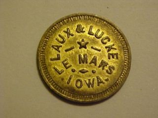 Laux Lucke Le Mars Iowa 2 Cents Trade Token