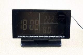 LCD Display Car Thermometer Hygrometer Voltage Clock Alarm New