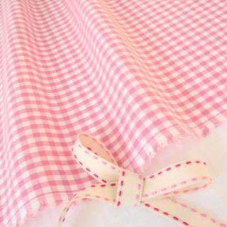 FQ Baby Pink Big London Gingham 100 Cotton Fabric