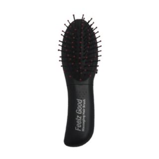 The FEELZ Good Massaging Hair Brush both massages your scalp and combs