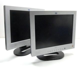 2x HP Compaq 2025 Flat Panel LCD Monitor  20 Inch  Color 350:1 24