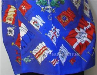 Hermes 34 Scarf Ledoux Pavois Nautical Flags of The World Rich Deep