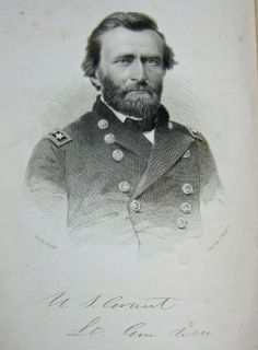 1866 Biography Ulysses s Grant Civil War U s General 1st Antique Union
