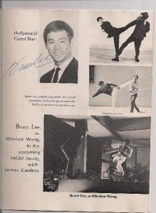 Bruce Lee Chuck Norris Autographed Signed Karate Program PSA