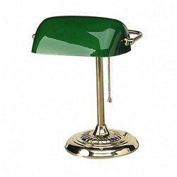 Ledu Traditional Bankers Desk Table Lamp 14 High Green Glass Shade