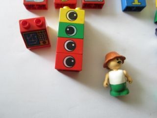 Vintage Lego Duplo People Special Blocks and Flowers Lot