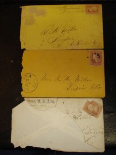 Leipsic Oh Columbus Northern Army Dept HQ 3 Civil War Covers LTRS R H