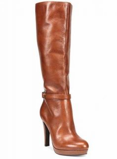 Jessica Simpson Khalen Platform Tall Leather Boots Whiskey Brown 8 New