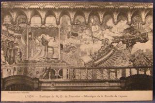 Art Mosaic of the Battle de Lapanto Notre Dame Lyon France French B&W