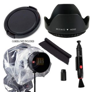 Lens Hood 72mm for Nikon AF s DX VR 18 200mm Cap Pen Cloths Rain Cover