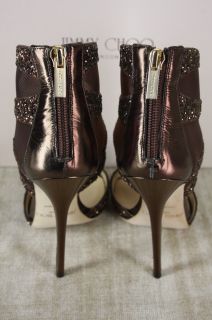 NIB New Jimmy Choo Leila Mesh Sandal Glitter Bronze Size 36 5.5 $995