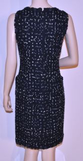 Chanel 11C $4K Navy Camellia Lesage Tweed Suit Dress 38 New
