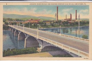 Juniata River Viscose Co Silk Mills Lewiston Postcard