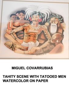 Miguel Covarrubias Watercolor on Paper Tahity Passage Signed