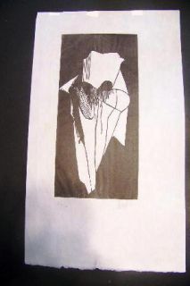 Leonard Baskin Handkerchief Woodblock Othello Series