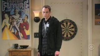 Theory Captain Future Poster in Sheldon and Leonards Apartment