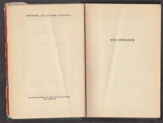 1925 THE INFORMER   LIAM OFLAHERTY 1ST/FIRST EDITION IRISH GANGSTERS