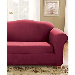 Sure Fit Slipcovers, Stretch Faux Suede 2 Piece Furniture Covers