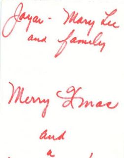 Mary Pickford Signed Pickfair Christmas x mas Card sent to Douglas