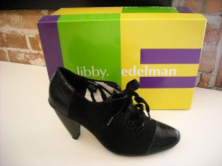 Libby Edelman Perrin Black Suede Lace Up Oxford