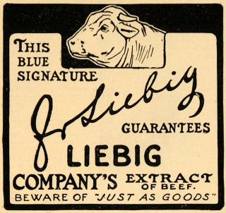 1901 Ad J Liebig Extract of Beef Food Cow Cattle Advertising