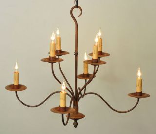 Iron Metal Country Chandelier Colonial Primitive Lighting Light