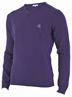 Calvin Klein Golf Super wool v neck sweater Purple   