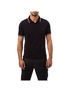 Fred Perry Slim fitted twin tipped polo shirt Dark Blue   House of Fraser