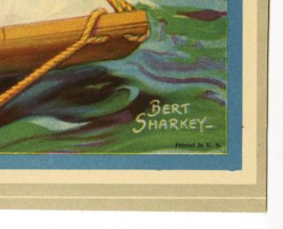 Antique 1930s Bert Sharkey waterskiing Flapper Pin Up Print Siren of