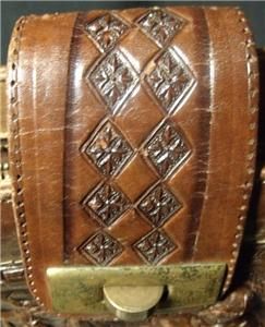 Lined Hand Tooled Engraved Leather Handbag Purse Mayan Calendar