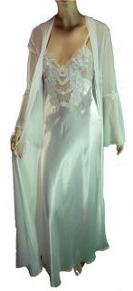 Satin Lace Nightgown Peignoir Set s Honeymoon Luxury Lingerie