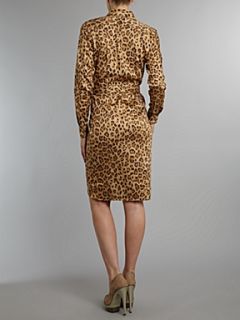 Lauren by Ralph Lauren Ristea leopard print shirt dress Khaki   House of Fraser