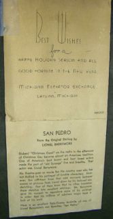 Framed 1930s Lionel Barrymore Etching Print San Pedro