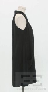 Limi Feu Black Silk Button Front Sleeveless Shirt Dress Size Small
