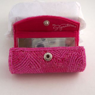 MARY KAY Pink Beaded Lipstick Case   NIP beads mk signature holder