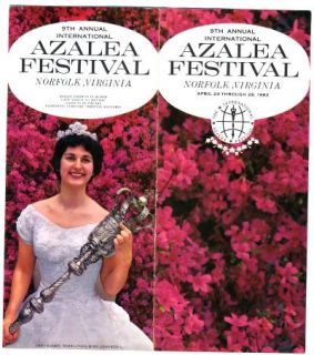 1962 Azalea Festival Brochure Norfolk VA Linda Bird