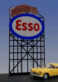 Millers Esso Tiger Gas Animated Neon Sign