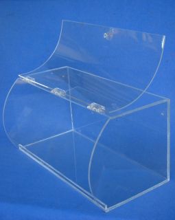 20 Acrylic Plastic Lucite Clear Counter Top Hinged Display Case