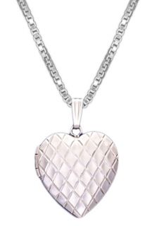 New 14k White Gold 2 Photo Heart Locket Pendant Charm Necklace