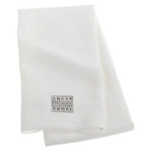 Aquis Microfiber Hair Towel Lisse Crepe 19 x 39 inches Dryer White