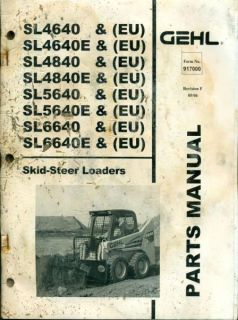 Gehl Parts Manual Skid Steer Loader 917000 AE 88