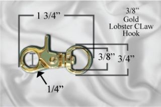 Metal Lobster Claw Hook Gold 10pcs