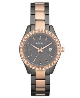 Fossil Watch, Womens Stella Rose Gold and Smoke Ion Plated Stainless
