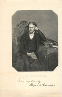 RUFUS WILMOT GRISWOLD   1845 ALS   & Engraving   Editor, Poet, Critic