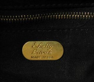 NWT $1295 Shelly Litvak Black Leather Fleur De Lis Hobo Shopper Tote