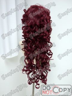Hime Lolita Curly Burgundy Red 75cm Long Cosplay Wig