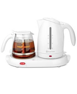 Russell Hobbs Tea Pot and Warming Tray, 1.76 Liter White