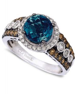 Le Vian 14k White Gold Ring, Blue Topaz (2 ct. t.w.) and White and